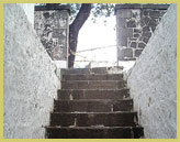 The steps from Port Louis harbour leading to the Aapravasi Ghat (UNESCO world heritage site, Mauritius) where indentured Indian labourers were registered