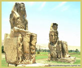 The Colossi of Memnon on the West Bank of the Nile, UNESCO world heritage site, Ancient Thebes and its Necropolis at Luxor, Egypt
