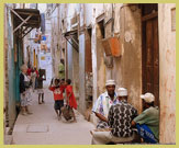 Narrow alleyways typical of Lamu Old Town (Kenya), one of the UNESCO world heritage sites along East Africa’s Swahili coast