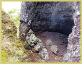 One of the cave shelters used by escaped slaves  at Le Morne Cultural Landscape UNESCO world heritage site (Mauritius)