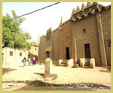 Most of the houses in the Old Towns of Djenne UNESCO world heritage site (Mali) are built in traditional style using wood and mud from the inland delta of the Niger River