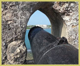 Cannon and fortifications at the Portuguese-built Fort Jesus (Mombasa, Kenya), one of the nine UNESCO world heritage sites relating to the European colonisation of Africa