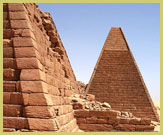 The world heritage site includes pyramids and temples at 5 sites - Gebel Barkal, Kurru, Nuri, Sanam and Zuma - spread over a distance of some 60 km on either side of the Nile near the town of Karima, Sudan