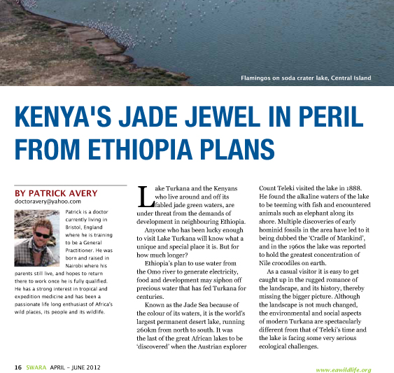 Kenya's Jade Jewel In Peril from Ethiopia's Plans by Dr Patrick Avery