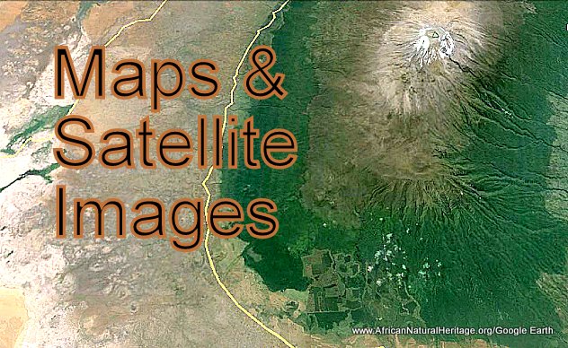 Maps & Google Earth Satellite Images of Mount Kilimanjaro