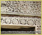 Islamic motifs feature on many of the buildings at the Ruins of Kilwa Kisiwani and Ruins of Songo Mnara on the Swahili coast of Tanzania (East Africa)