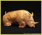 Gold rhino artefact from Mapungubwe Cultural Landscape UNESCO world heritage site (South Africa)