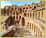 The Amphitheatre of El Jem UNESCO world heritage site (Tunisia), one of ten places at the Frontiers of the Roman Empire in North Africa
