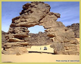 Giant sandstone arch in Tassili N'Ajjer world heritage site (Algeria)