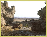 Eroded sandstone of the Sahara desert in Tassili N'Ajjer National Park (Algeria)