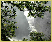 The mighty Zambezi river falls into a deep gorge in the Victoria Falls National Park world heritage site (Zambia/Zimbabwe border)