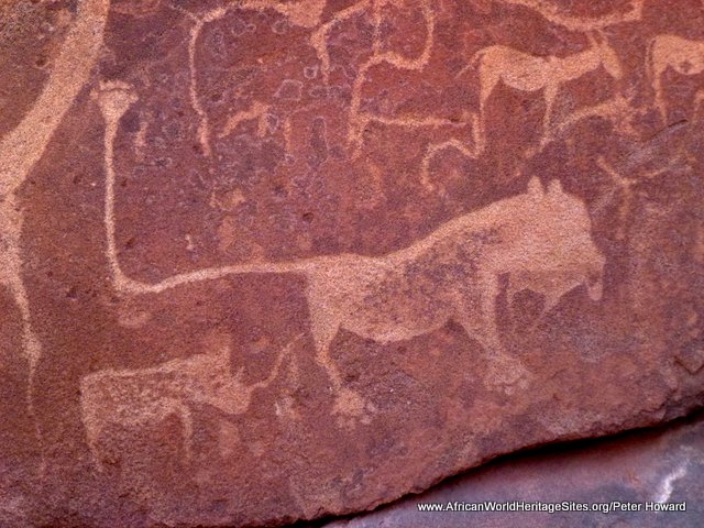 The famous 'Lion Man' rock engraving at Twyfelfontein 