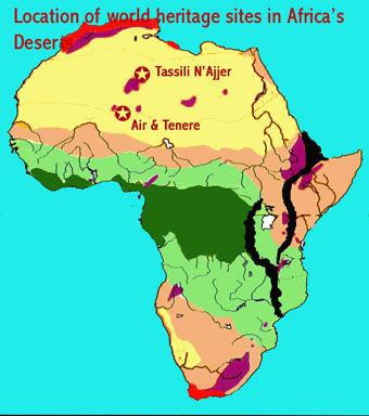Deserts In Africa Map Deserts | African World Heritage Sites