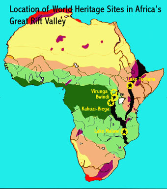 east african great rift valley map Great Rift African World Heritage Sites east african great rift valley map