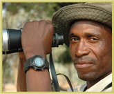 Park ranger at Mana Pools National Park world heritage site, Zimbabwe
