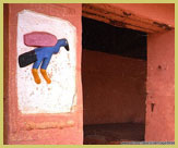 Bas-relief wall decoration at the Royal Palaces of Abomey (Benin), one of the seven monuments of ancient civilisations in Sub-Saharan Africa designated as a UNESCO world heritage site