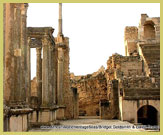Part of the Roman theatre at Dougga/Thugga UNESCO world heritage site, Tunisia