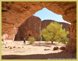A natural sandstone rock arch at Terkei in the Ennedi Massif (Chad)