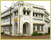 Art Deco commercial building in the former French colonial capital of Grand-Bassam, a UNESCO world heritage site (Cote d'Ivoire)