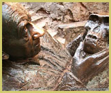 A bronze exhibit at the Cradle of Humankind interpretation centre at South Africa’s UNESCO world heritage site covering the fossil hominid sites of Sterkfontein, Swartkrans, Kromdraai and environs