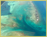 Aerial view of a sea passage at Le Morne Cultural Landscape UNESCO world heritage site (Mauritius)