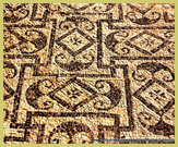 Roman floor mosaic at the Archaeological Site of Sabratha UNESCO world heritage site, near Tripoli, Libya