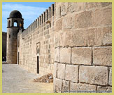 Crenulated walls and watchtower in the Medina of Sousse UNESCO world heritage site, Tunisia