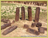 Monoliths at Wassu in The Gambia, one of the four sites selected to represent the Stone Circles of Senegambia under the UNESCO world heritage site designation
