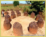 A complete circle of stone monoliths at Wassu in The Gambia (one of the four sites selected to represent the Stone Circles of Senegambia under the UNESCO world heritage site designation)