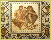 One of the splendid mosaics now kept in the site museum at the Roman ruins of Tipaza UNESCO world heritage site, Algeria