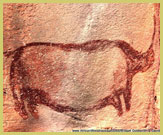 The distinctive rock-art image of a rhino in the Tsodilo hills world heritage site, Botswana